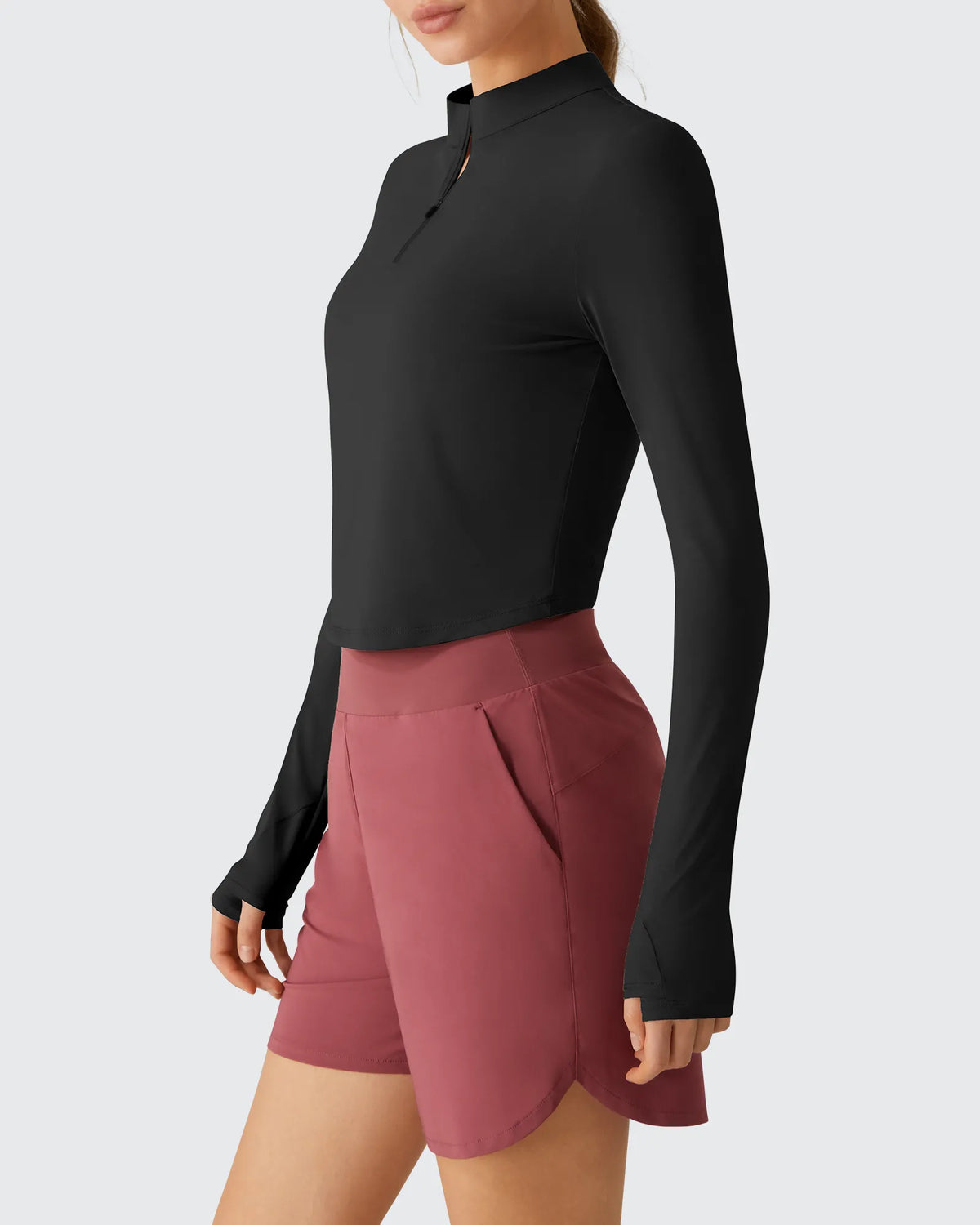 G4Free - Lightbreeze UPF 50+ Sun Thumbholes Quater Zip Shirts -GF26B881A001F-XS-GF26B881A001A-S-GF26B881A001B-M-GF26B881A001C-L-GF26B881A001D-XL