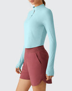 G4Free - Lightbreeze UPF 50+ Sun Thumbholes Quater Zip Shirts -GF26B881A001F-XS-GF26B881A001A-S-GF26B881A001B-M-GF26B881A001C-L-GF26B881A001D-XL