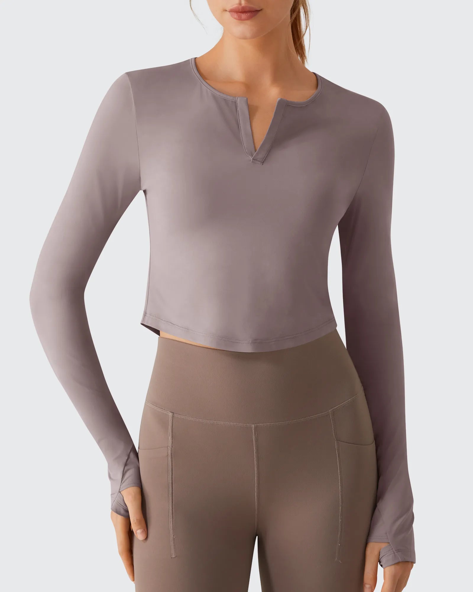 G4Free - Lightbreeze V Neck UPF 50+ Thumbholes Long Sleeve -GF26B886B005A-S