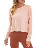 G4Free - Lightweight Cropped Workout Sun Long Sleeve Tops -GF24B209AA-S
