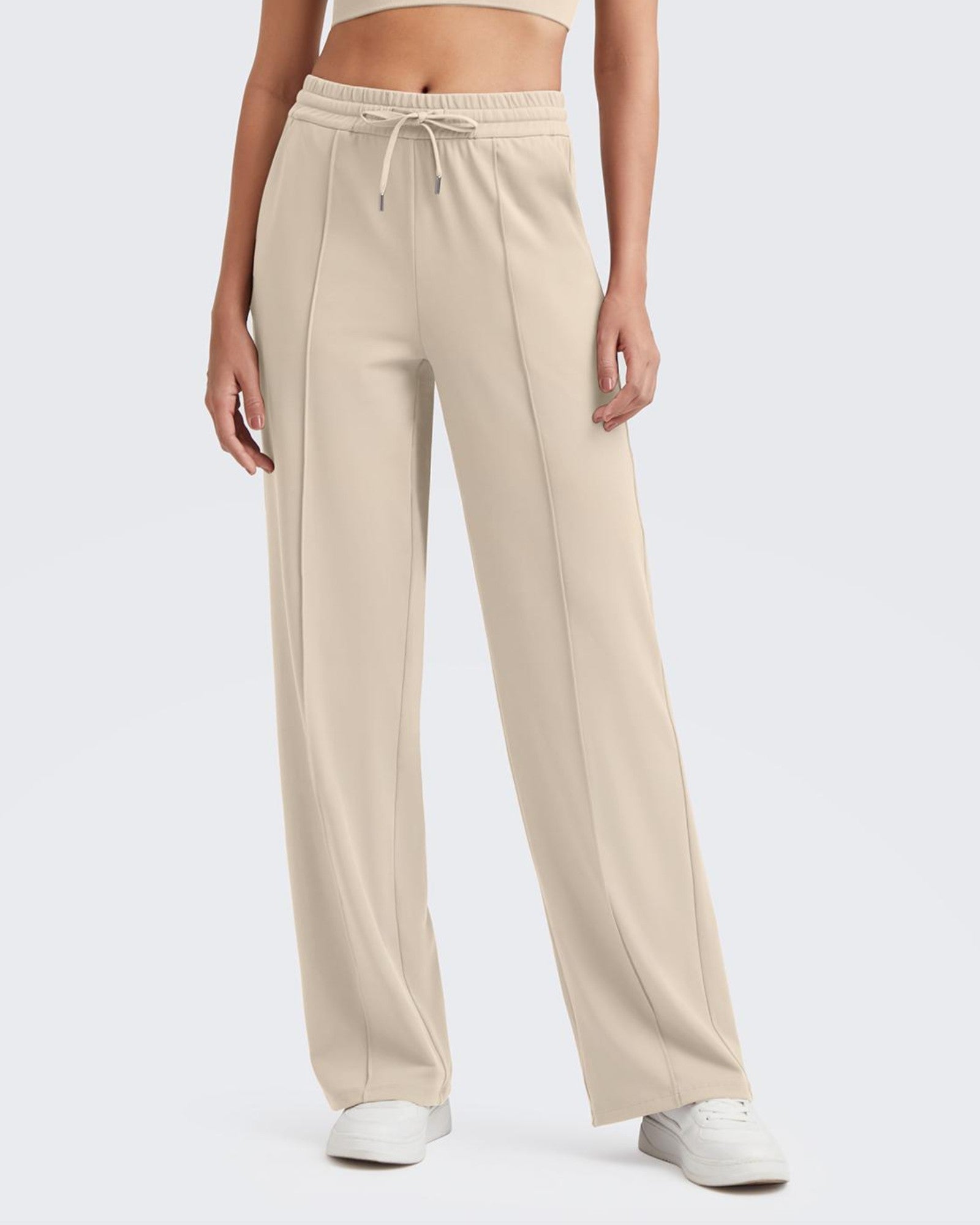 G4Free - Loose Front Pleats Drawstring Casual Pants -GF24J310AA-S