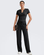 G4Free - Loose Front Pleats Drawstring Casual Pants -GF24J310AA-S-GF24J311AA-S-GF24J312AA-S-GF24J310AB-M-GF24J311AB-M