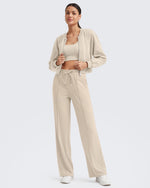 G4Free - Loose Front Pleats Drawstring Casual Pants -GF24J310AA-S-GF24J311AA-S-GF24J312AA-S-GF24J310AB-M-GF24J311AB-M