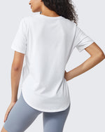 G4Free - Loose Hip Length Short Sleeve Workout Tops -GF24B198AA-S