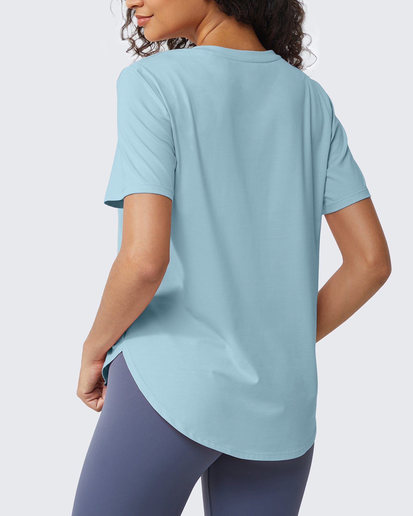 G4Free - Loose Hip Length Short Sleeve Workout Tops -GF24B198AA-S