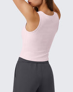 G4Free - Neck Sleeveless Crop Tops G4Free Ribbed Cropped Henley Tank Top -GF26L979A001F-XS-GF26L979A001A-S-GF26L979A001B-M-GF26L979A001C-L-GF26L979A001D-XL