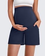 G4Free - Over The Belly Pregnancy Athletic Shorts 6'' -GF25EY556AF-XS
