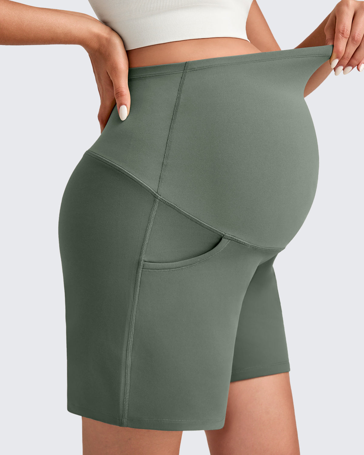 G4Free - Over The Belly Pregnancy Athletic Shorts 6'' -GF25EY556AF-XS-GF25EY556AA-S-GF25EY556AB-M-GF25EY556AC-L-GF25EY556AD-XL