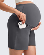 G4Free - Over The Belly Pregnancy Athletic Shorts 6'' -GF25EY556AF-XS-GF25EY556AA-S-GF25EY556AB-M-GF25EY556AC-L-GF25EY556AD-XL