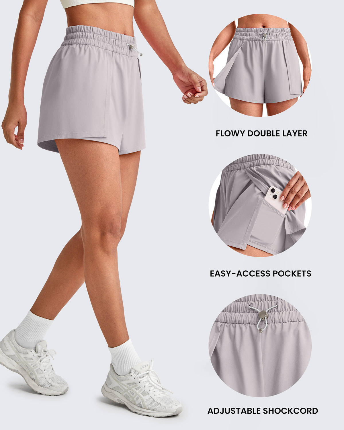 G4Free - Quick Dry 2 in 1 Athletic Running Shorts -GF25E412EA-S-GF25E412EB-M-GF25E412EC-L-GF25E412ED-XL-GF25E412EE-XXL