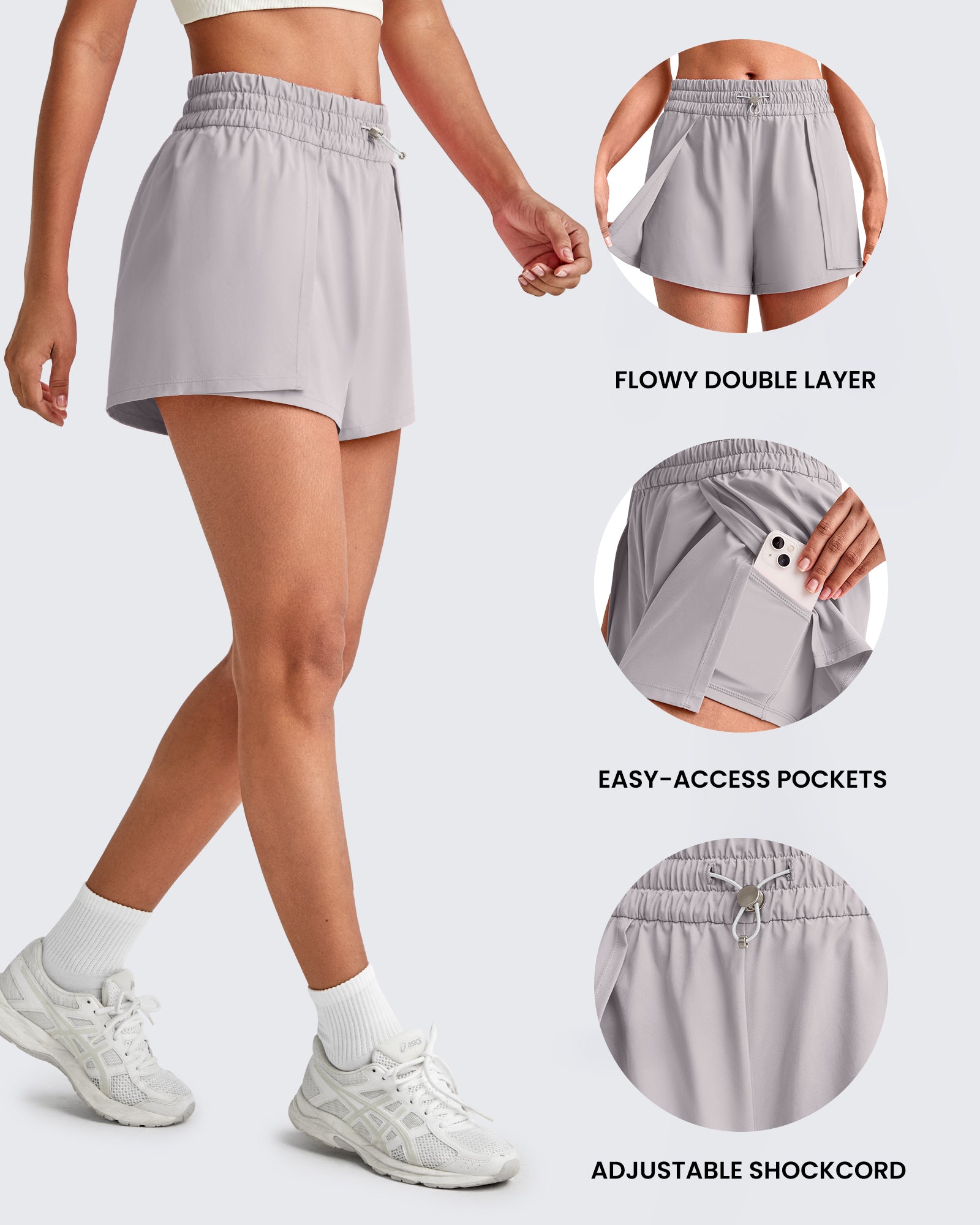 G4Free - Quick Dry 2 in 1 Athletic Running Shorts -GF25E412EA-S-GF25E412EB-M-GF25E412EC-L-GF25E412ED-XL-GF25E412EE-XXL