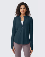 G4Free - Quick Dry High Neck Sun Half Zip Tops -GF23B126KF-XS