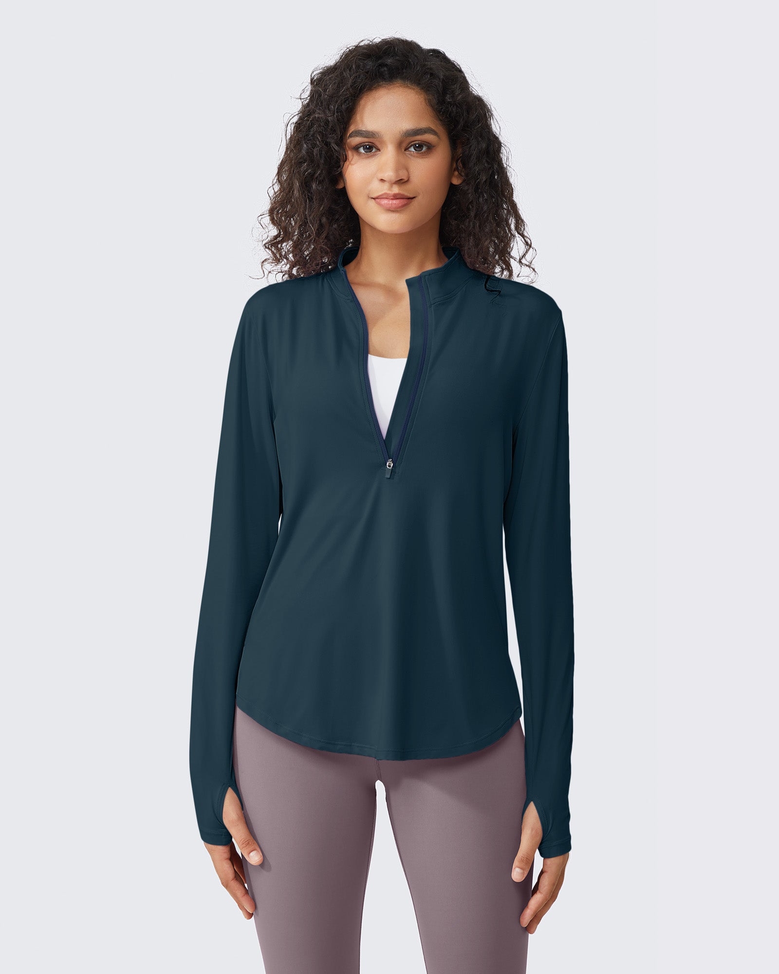G4Free - Quick Dry High Neck Sun Half Zip Tops -GF23B126KF-XS