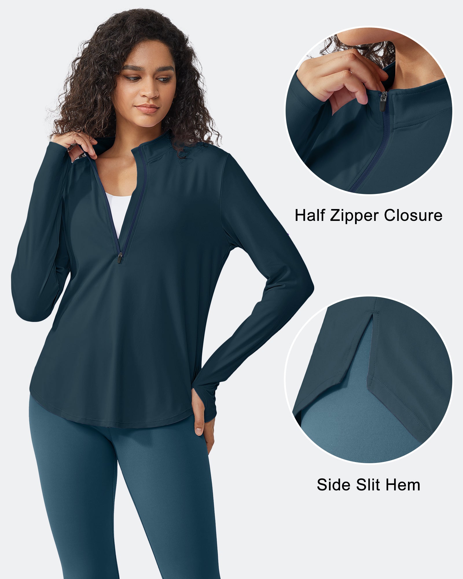 G4Free - Quick Dry High Neck Sun Half Zip Tops -GF23B126KF-XS-GF23B126KA-S-GF23B126KB-M-GF23B126KC-L-GF23B126KD-XL