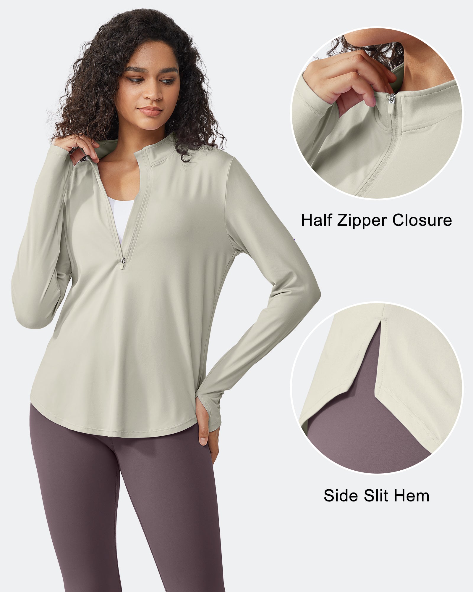 G4Free - Quick Dry High Neck Sun Half Zip Tops -GF23B126KF-XS-GF23B126KA-S-GF23B126KB-M-GF23B126KC-L-GF23B126KD-XL