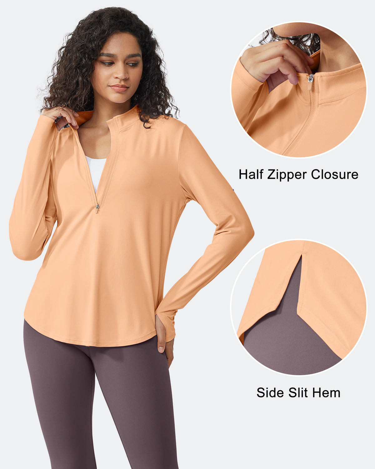 G4Free - Quick Dry High Neck Sun Half Zip Tops -GF23B126KF-XS-GF23B126KA-S-GF23B126KB-M-GF23B126KC-L-GF23B126KD-XL