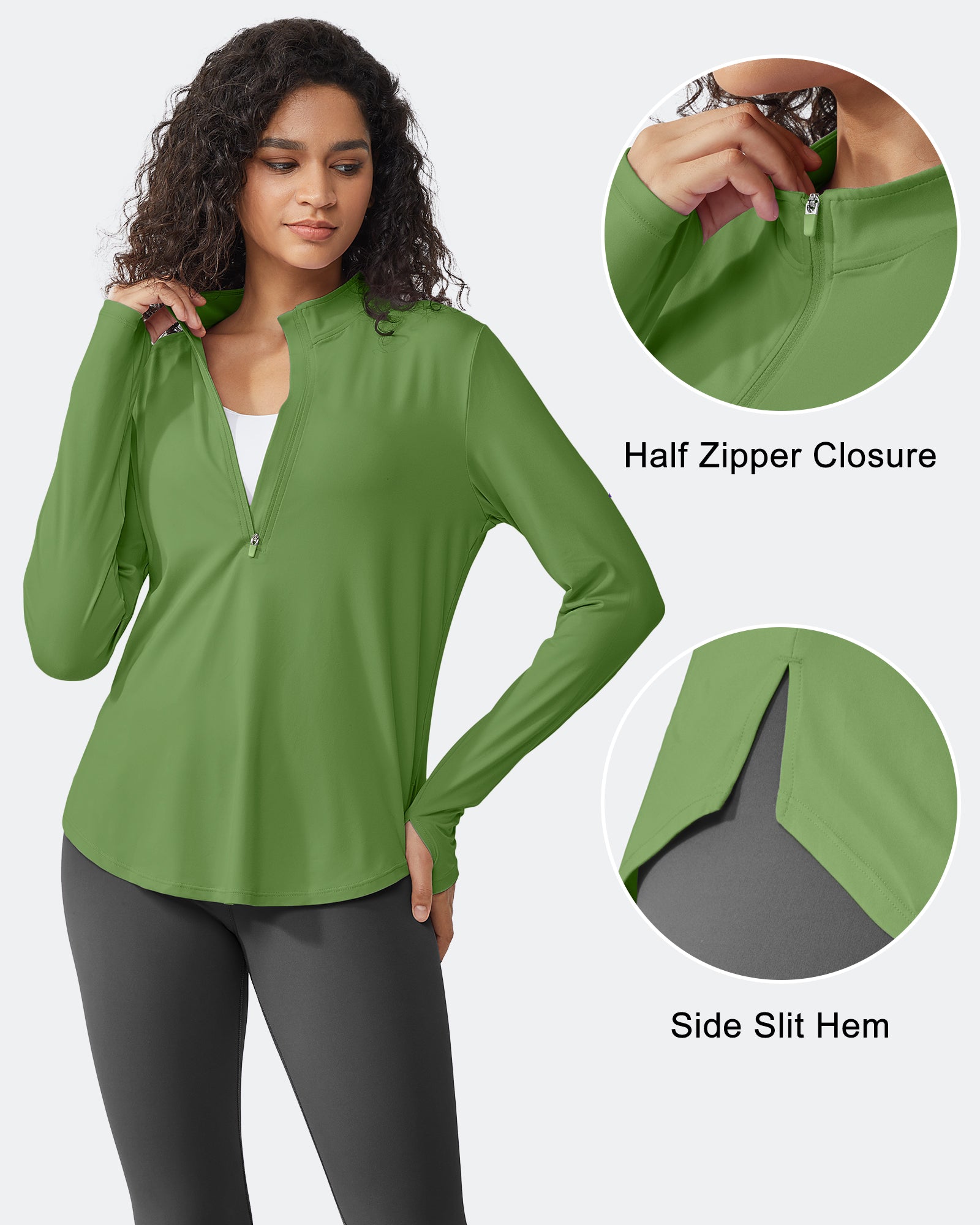 G4Free - Quick Dry High Neck Sun Half Zip Tops -GF23B126KF-XS-GF23B126KA-S-GF23B126KB-M-GF23B126KC-L-GF23B126KD-XL