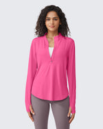 G4Free - Quick Dry High Neck Sun Half Zip Workout Tops -GF23B126AF-XS-GF23B126AA-S-GF23B126AB-M-GF23B126AC-L-GF23B126AD-XL