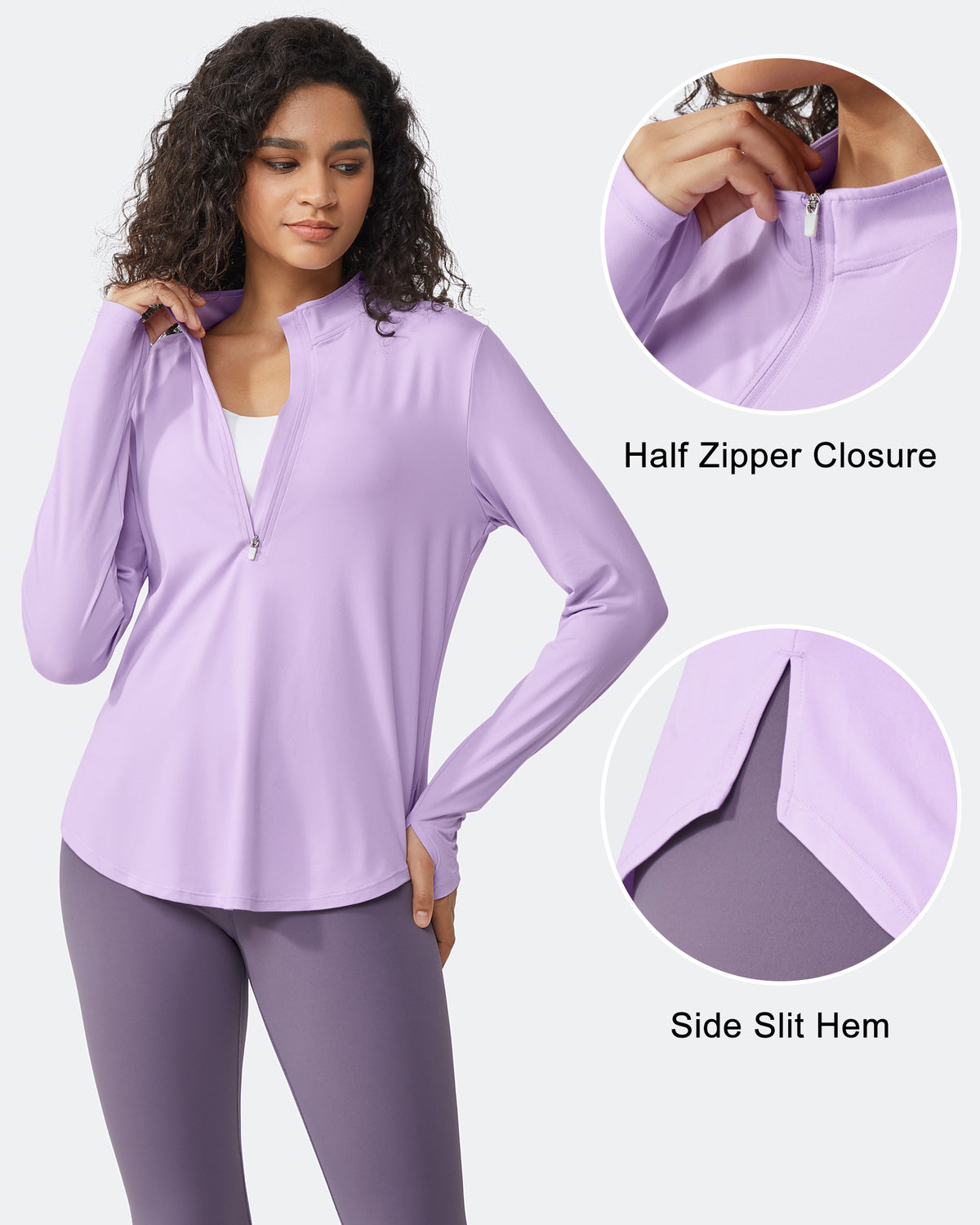 G4Free - Quick Dry High Neck Sun Half Zip Workout Tops -GF23B126AF-XS-GF23B126AA-S-GF23B126AB-M-GF23B126AC-L-GF23B126AD-XL