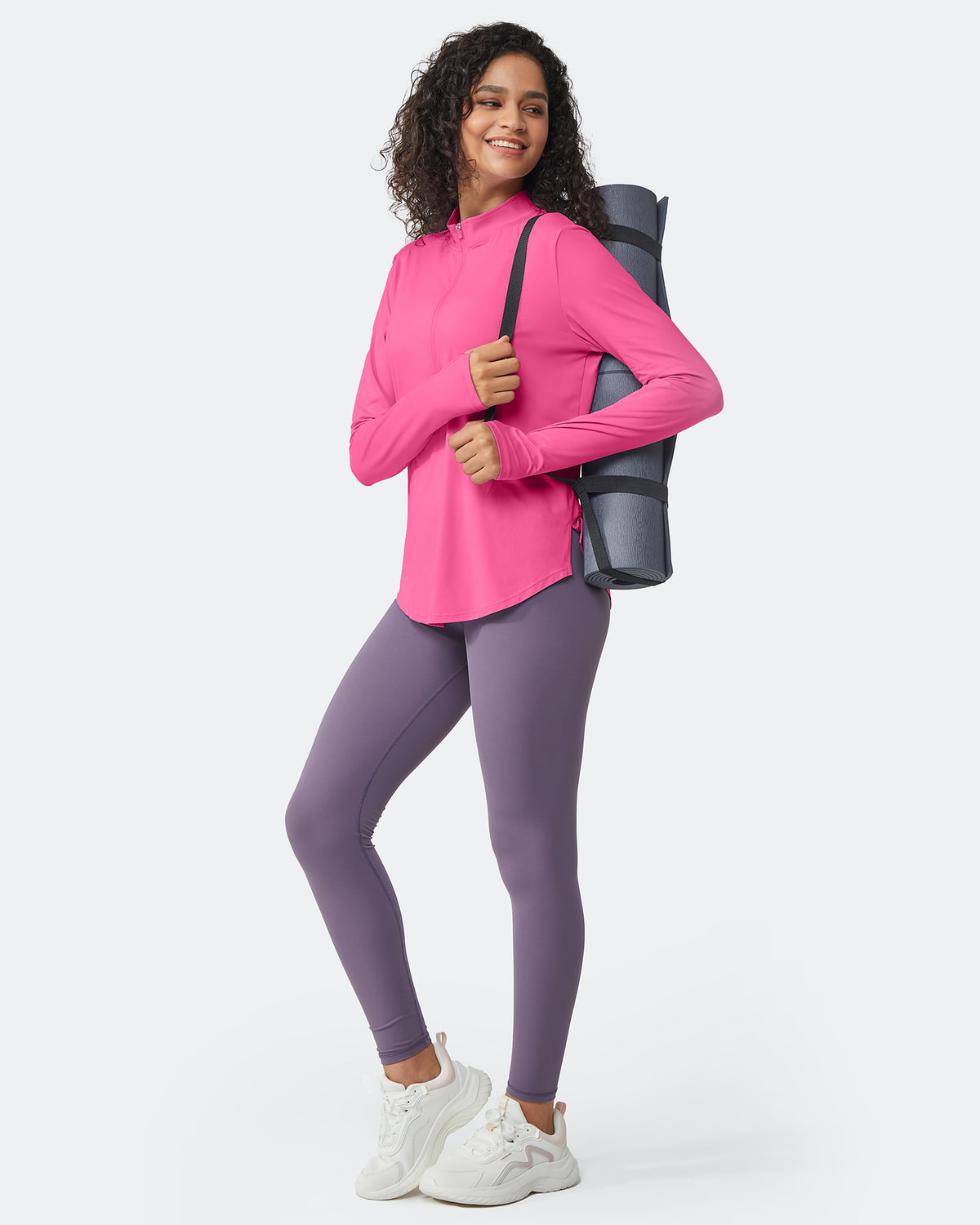 G4Free - Quick Dry High Neck Sun Half Zip Workout Tops -GF23B126AF-XS-GF23B126AA-S-GF23B126AB-M-GF23B126AC-L-GF23B126AD-XL