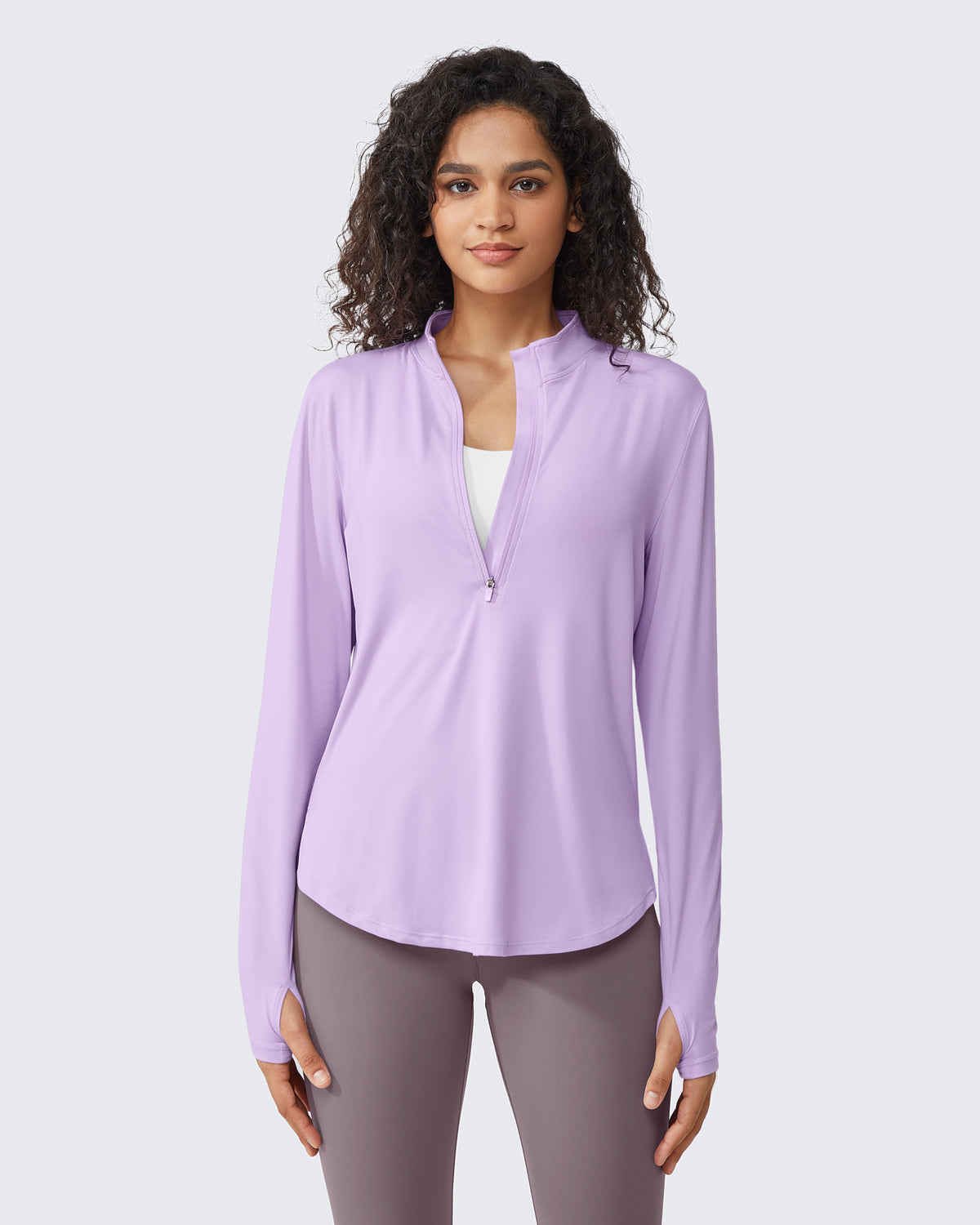 G4Free - Quick Dry High Neck Sun Half Zip Workout Tops -GF23B126KF-XS