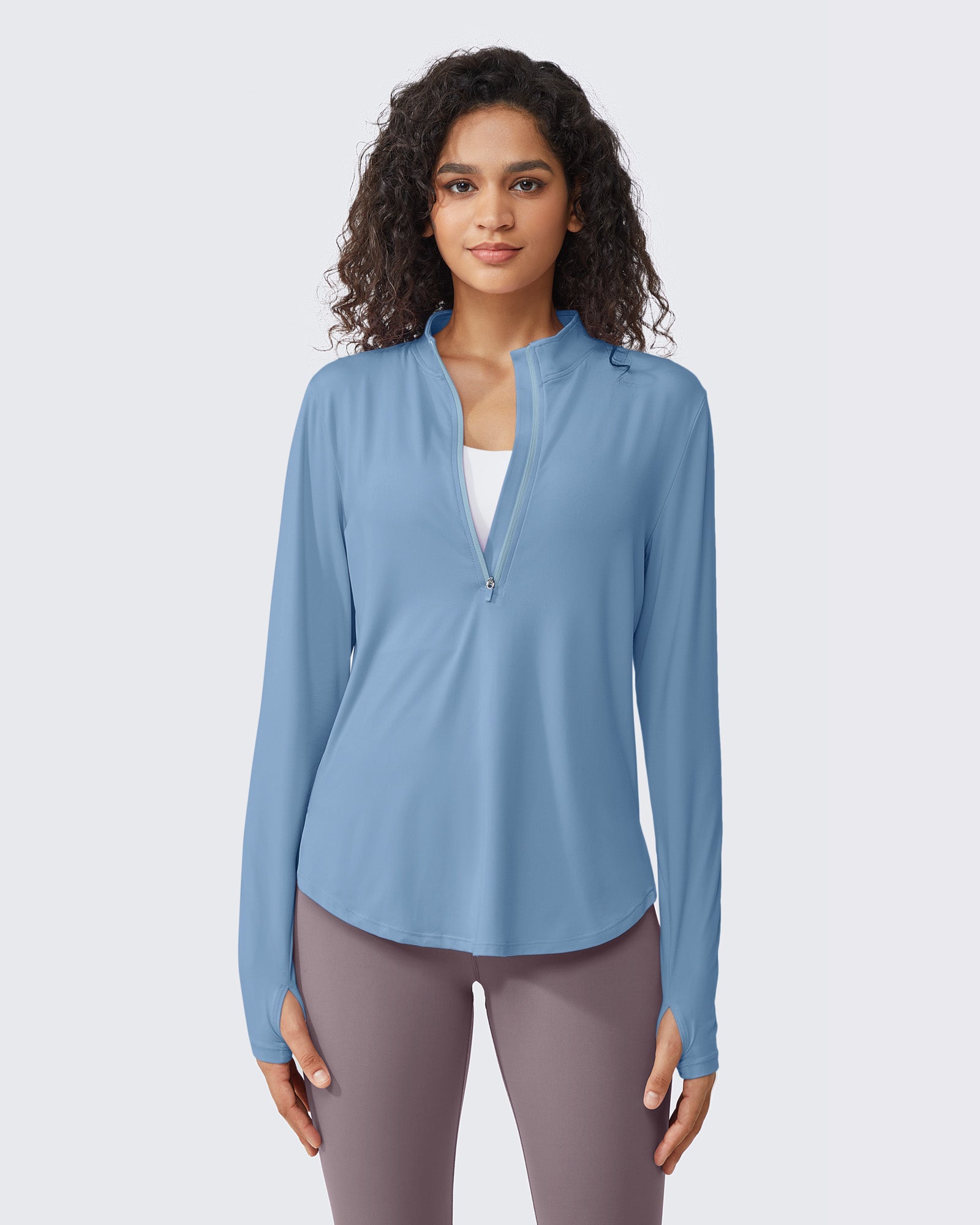 G4Free - Quick Dry High Neck Sun Half Zip Workout Tops -GF23B126KF-XS-GF23B126KA-S-GF23B126KB-M-GF23B126KC-L-GF23B126KD-XL