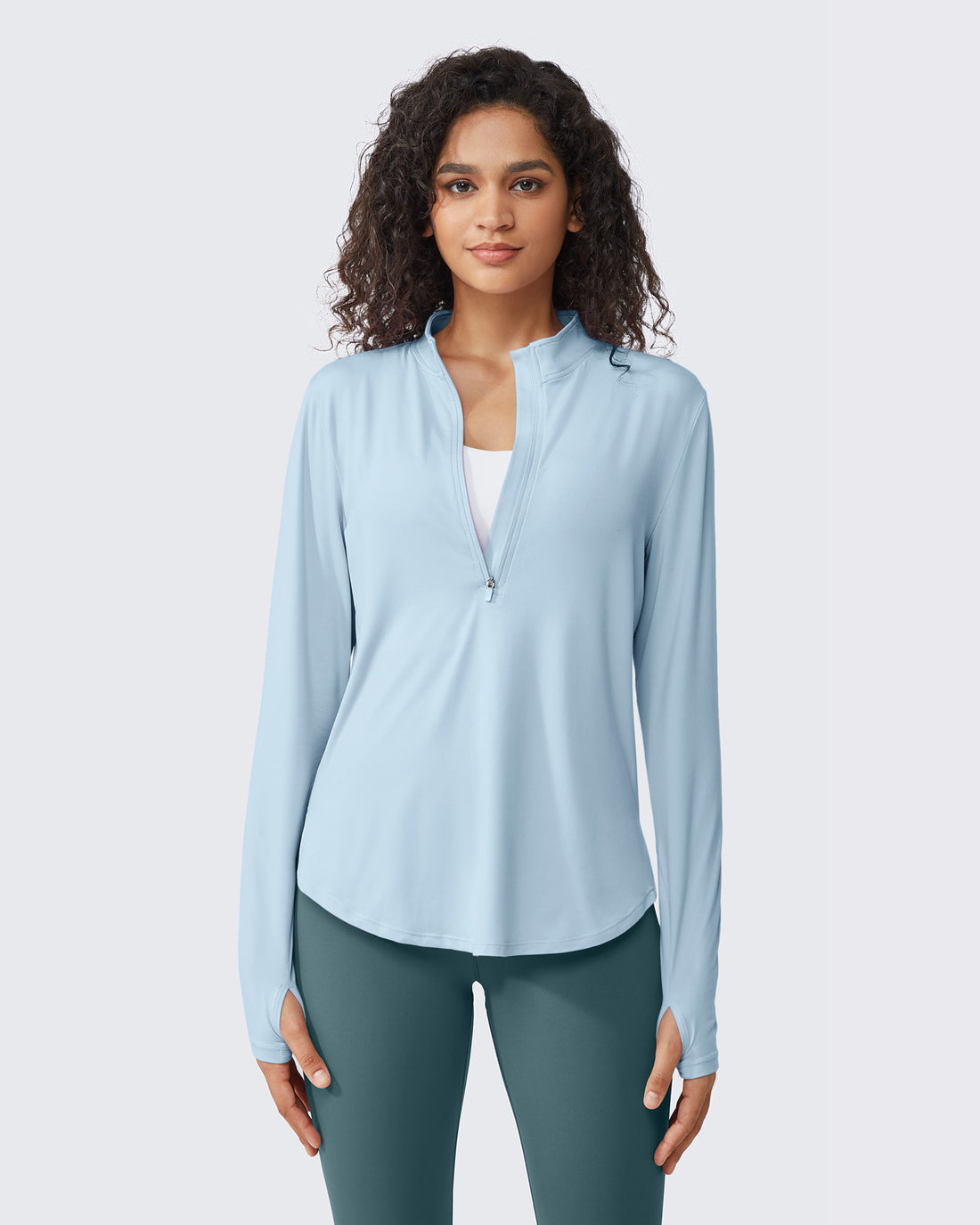 G4Free - Quick Dry High Neck Sun Half Zip Workout Tops -GF23B126KF-XS-GF23B126KA-S-GF23B126KB-M-GF23B126KC-L-GF23B126KD-XL