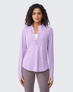 G4Free - Quick Dry High Neck Sun Half Zip Workout Tops -GF23B126KF-XS-GF23B126KA-S-GF23B126KB-M-GF23B126KC-L-GF23B126KD-XL