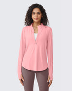 G4Free - Quick Dry High Neck Sun Half Zip Workout Tops -GF23B126KF-XS-GF23B126KA-S-GF23B126KB-M-GF23B126KC-L-GF23B126KD-XL