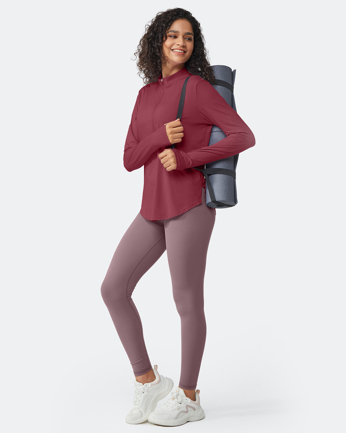 G4Free - Quick Dry High Neck Sun Half Zip Workout Tops -GF23B126KF-XS-GF23B126KA-S-GF23B126KB-M-GF23B126KC-L-GF23B126KD-XL