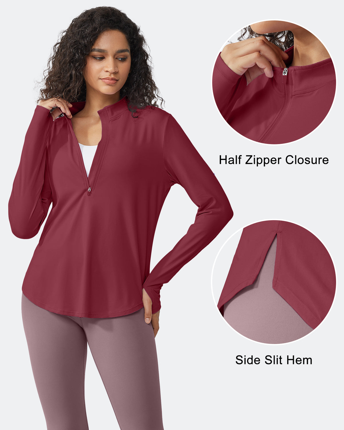 G4Free - Quick Dry High Neck Sun Half Zip Workout Tops -GF23B126KF-XS-GF23B126KA-S-GF23B126KB-M-GF23B126KC-L-GF23B126KD-XL