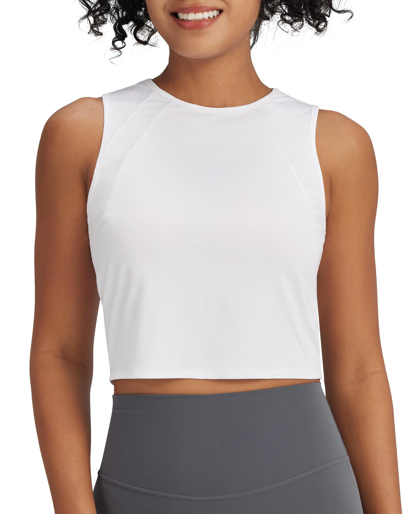 G4Free - Racerback Crop Sleeveless Tank Tops -GF24B223AA-S