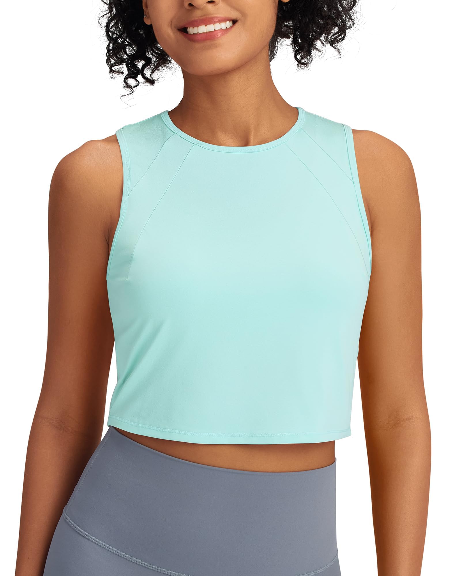 G4Free - Racerback Crop Sleeveless Tank Tops -GF24B223AA-S