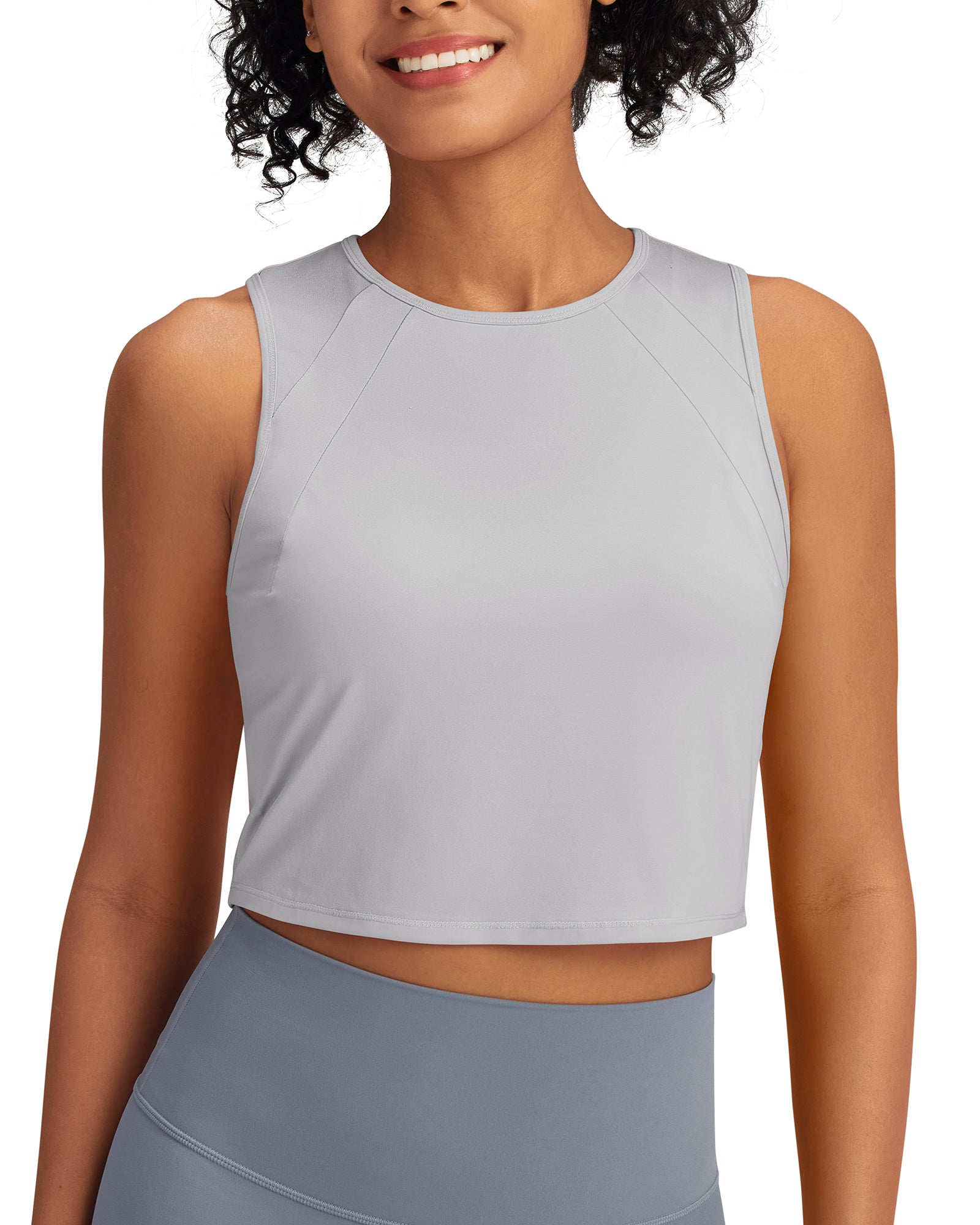 G4Free - Racerback Crop Sleeveless Tank Tops -GF24B223AA-S