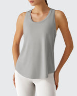 G4Free - Racerback Hip Length Scoop Neck Muscle Tank Tops -GF26L892D016F-XS