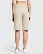 G4Free - Ribbed Bermuda High-Waist Knee Length Shorts 11'' -GF26E763A001F-XS-GF26E763A001A-S-GF26E763A001B-M-GF26E763A001C-L-GF26E763A001D-XL