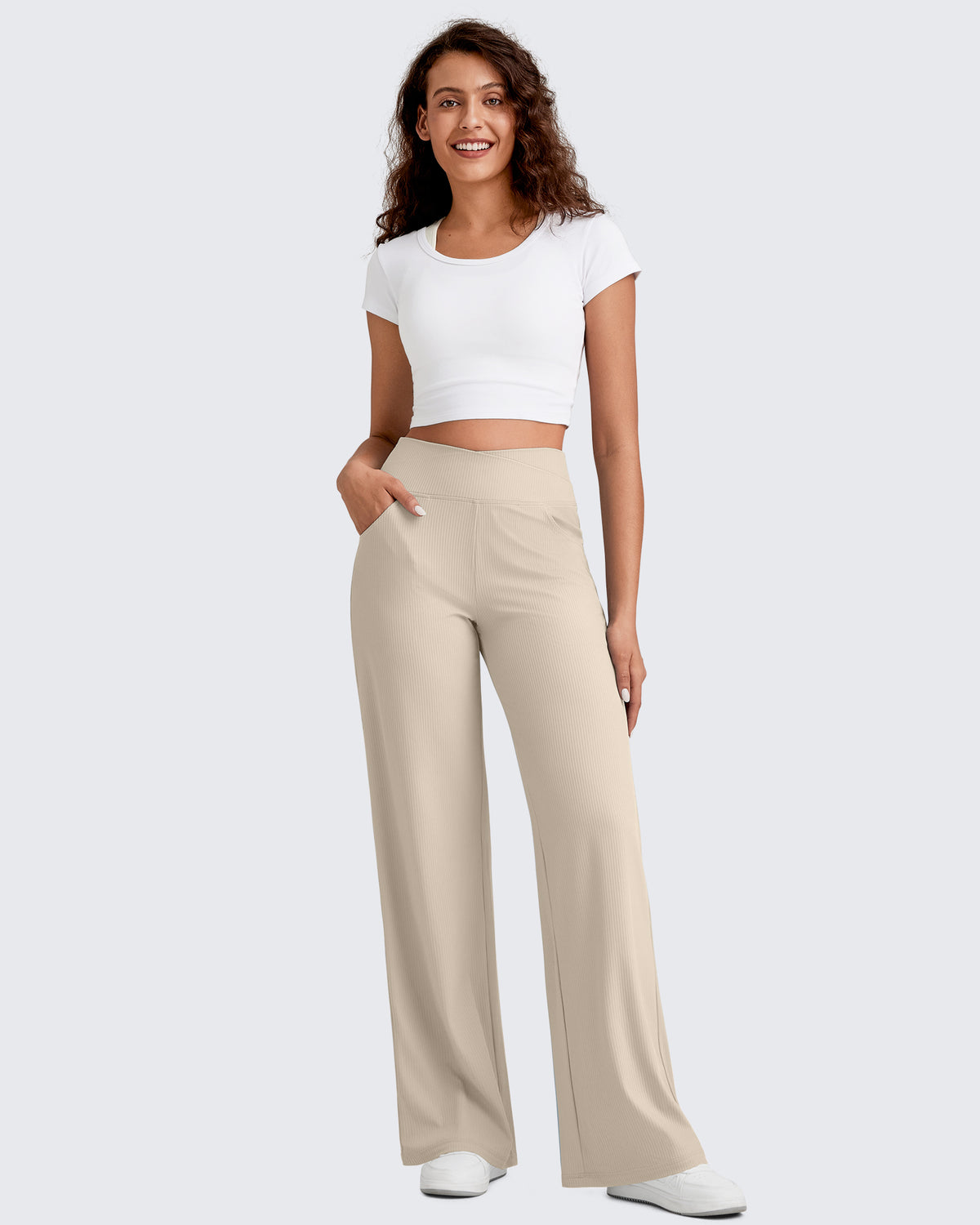 G4Free - Ribbed Cross High-Waist Wide Leg Pants -GF25J505AF-XS-GF25J506AF-XS-GF25J507AF-XS-GF25J505AA-S-GF25J506AA-S