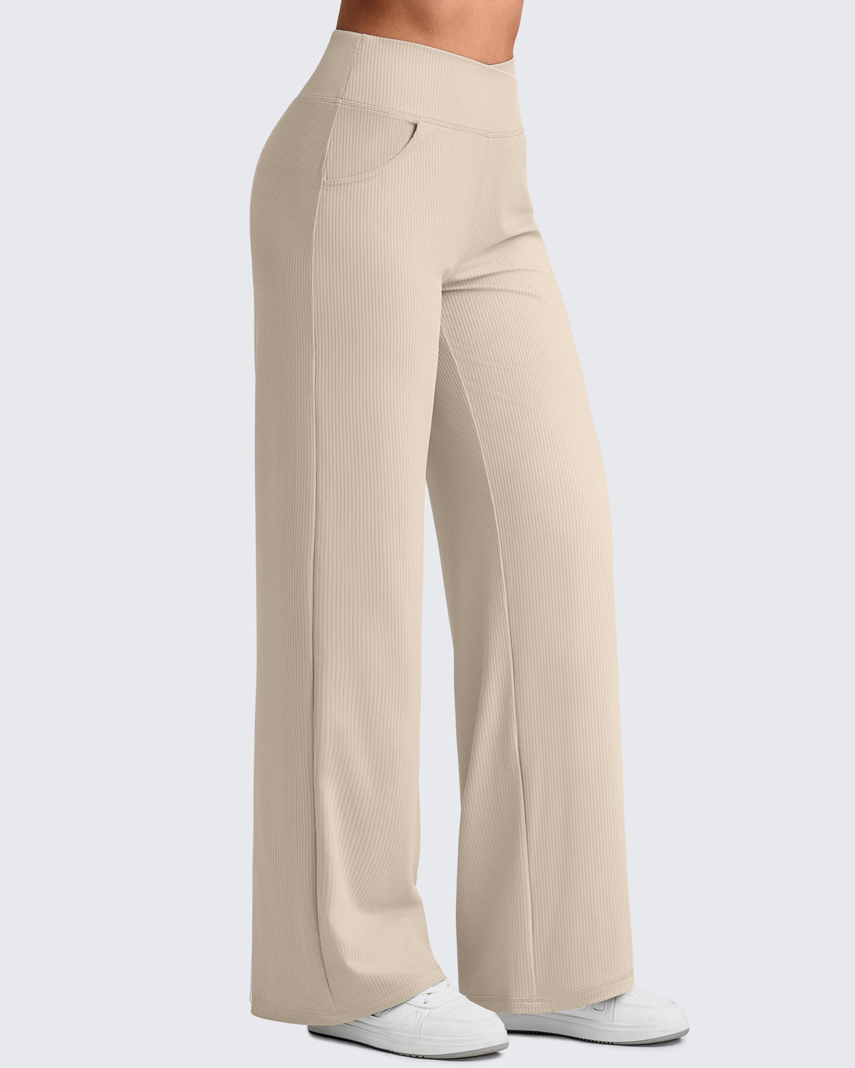 G4Free - Ribbed Cross High-Waist Wide Leg Pants -GF25J505AF-XS-GF25J506AF-XS-GF25J507AF-XS-GF25J505AA-S-GF25J506AA-S