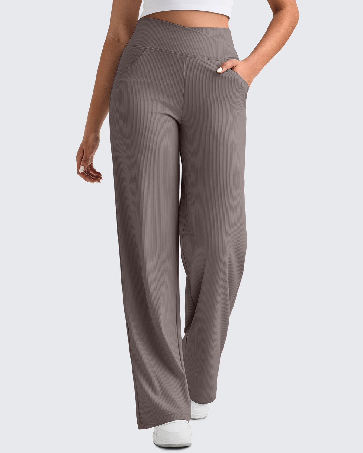 G4Free - Ribbed Cross High-Waist Wide Leg Pants -GF25J505AF-XS-GF25J506AF-XS-GF25J507AF-XS-GF25J505AA-S-GF25J506AA-S