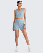 G4Free - Ribbed High-Rise Dressy Casual Shorts -GF25E304AA-S-GF25E304AB-M-GF25E304AC-L-GF25E304AD-XL-GF25E304AE-XXL