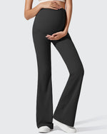 G4Free - Ribbed Maternity Flare Yoga Pants with Pockets -GF25AY587AA-S-GF25AY588AA-S-GF25AY589AA-S-GF25AY587AB-M-GF25AY588AB-M