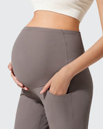 G4Free - Ribbed Maternity Flare Yoga Pants with Pockets -GF25AY587AA-S-GF25AY588AA-S-GF25AY589AA-S-GF25AY587AB-M-GF25AY588AB-M