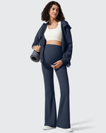 G4Free - Ribbed Maternity Flare Yoga Pants with Pockets -GF25AY587AA-S-GF25AY588AA-S-GF25AY589AA-S-GF25AY587AB-M-GF25AY588AB-M