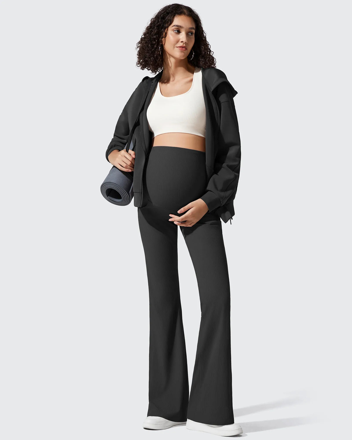 G4Free - Ribbed Maternity Flare Yoga Pants with Pockets -GF25AY587AA-S-GF25AY588AA-S-GF25AY589AA-S-GF25AY587AB-M-GF25AY588AB-M