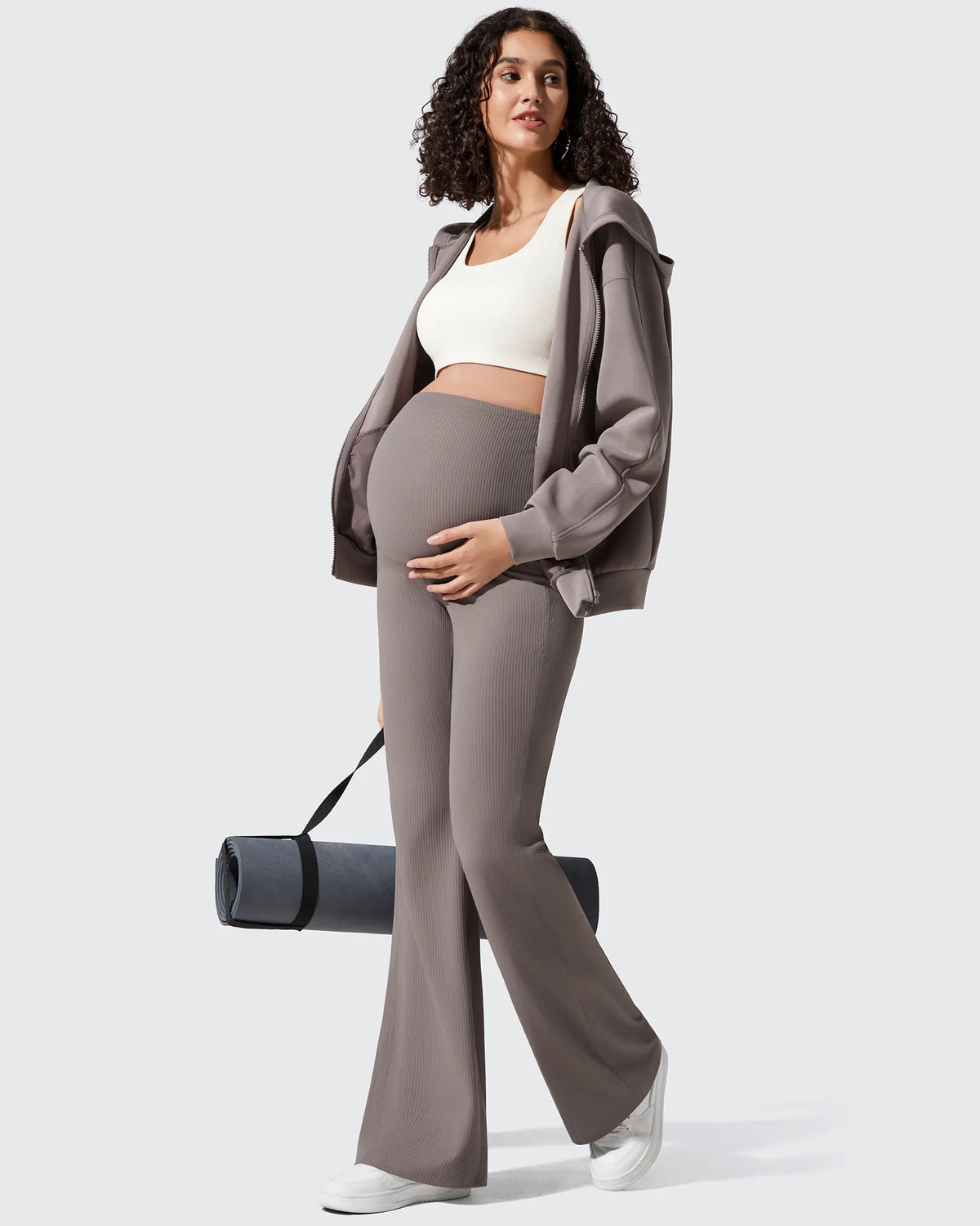 G4Free - Ribbed Maternity Flare Yoga Pants with Pockets -GF25AY587AA-S-GF25AY588AA-S-GF25AY589AA-S-GF25AY587AB-M-GF25AY588AB-M