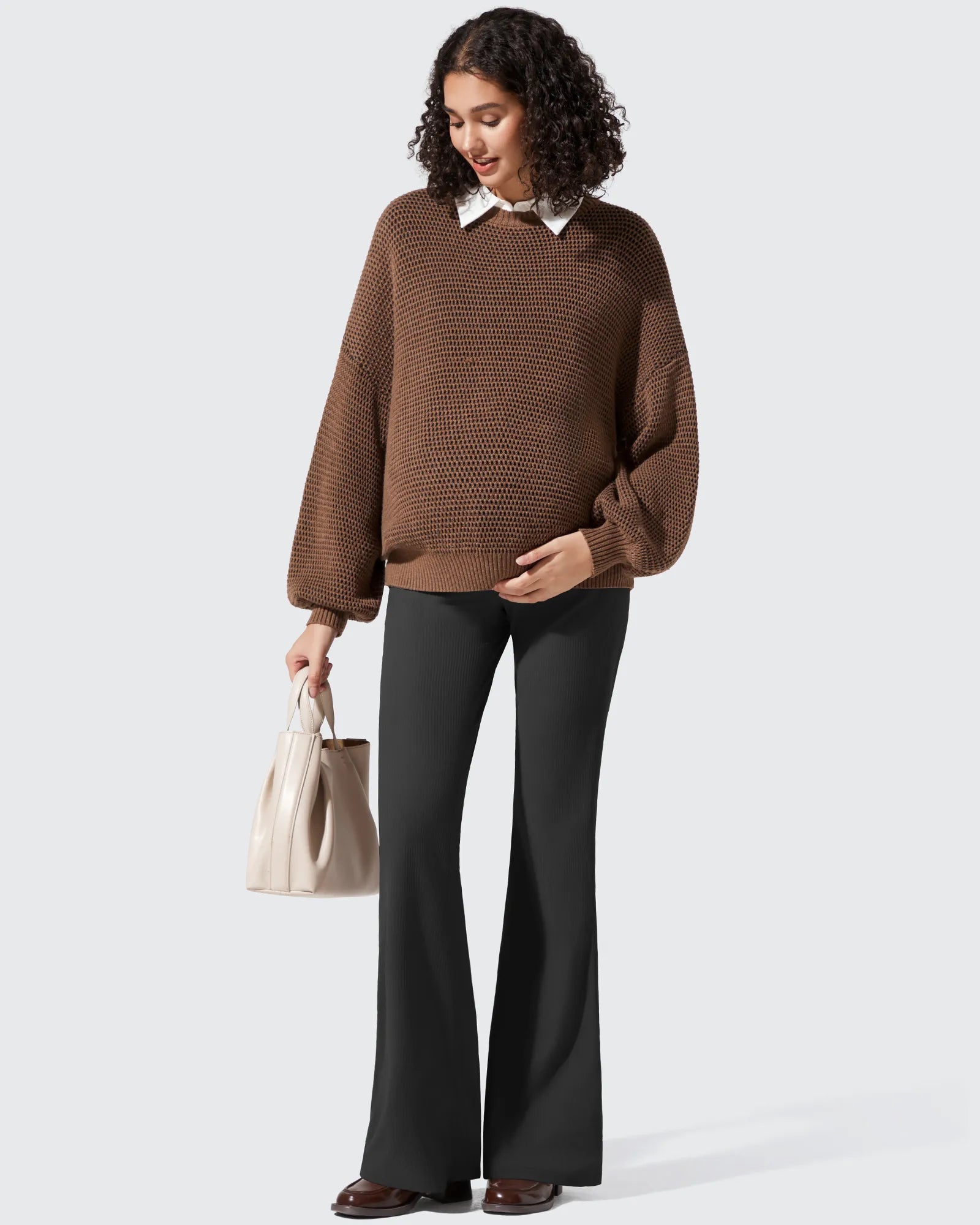 G4Free - Ribbed Maternity Flare Yoga Pants with Pockets -GF25AY587AA-S-GF25AY588AA-S-GF25AY589AA-S-GF25AY587AB-M-GF25AY588AB-M