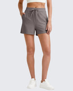 G4Free - Ribbed Mid-Rise Drawstring Shorts -GF25E318AA-S