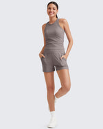 G4Free - Ribbed Mid-Rise Seamless Work Shorts -GF25E314AA-S-GF25E314AB-M-GF25E314AC-L-GF25E314AD-XL-GF25E314AE-XXL