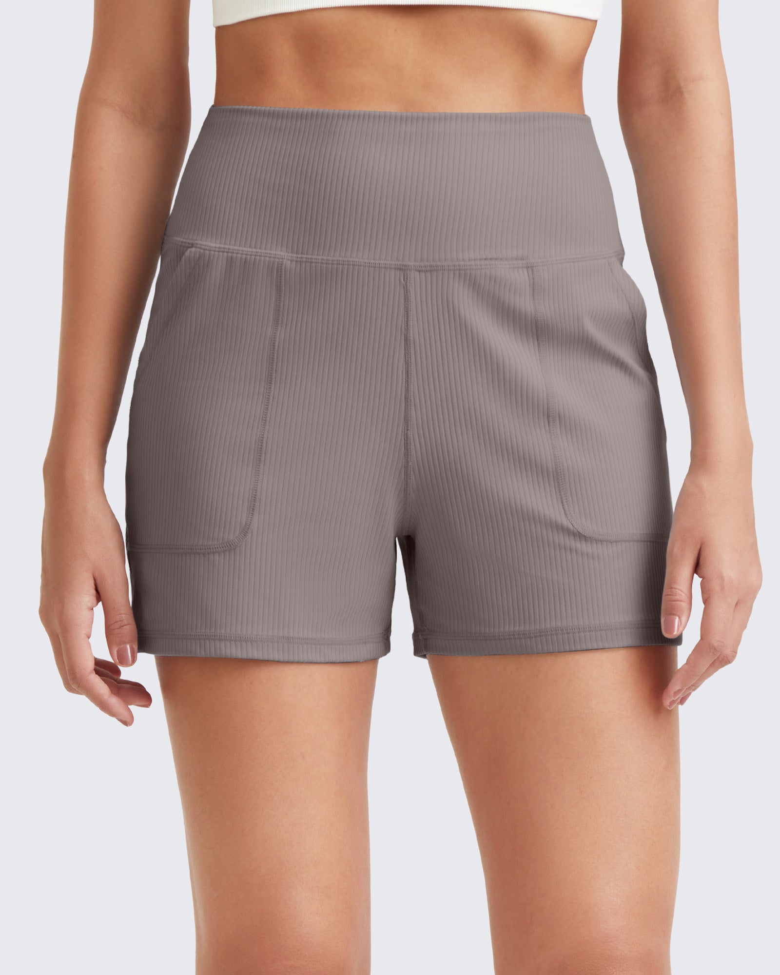 G4Free - Ribbed Mid-Rise Seamless Work Shorts -GF25E314AA-S-GF25E314AB-M-GF25E314AC-L-GF25E314AD-XL-GF25E314AE-XXL