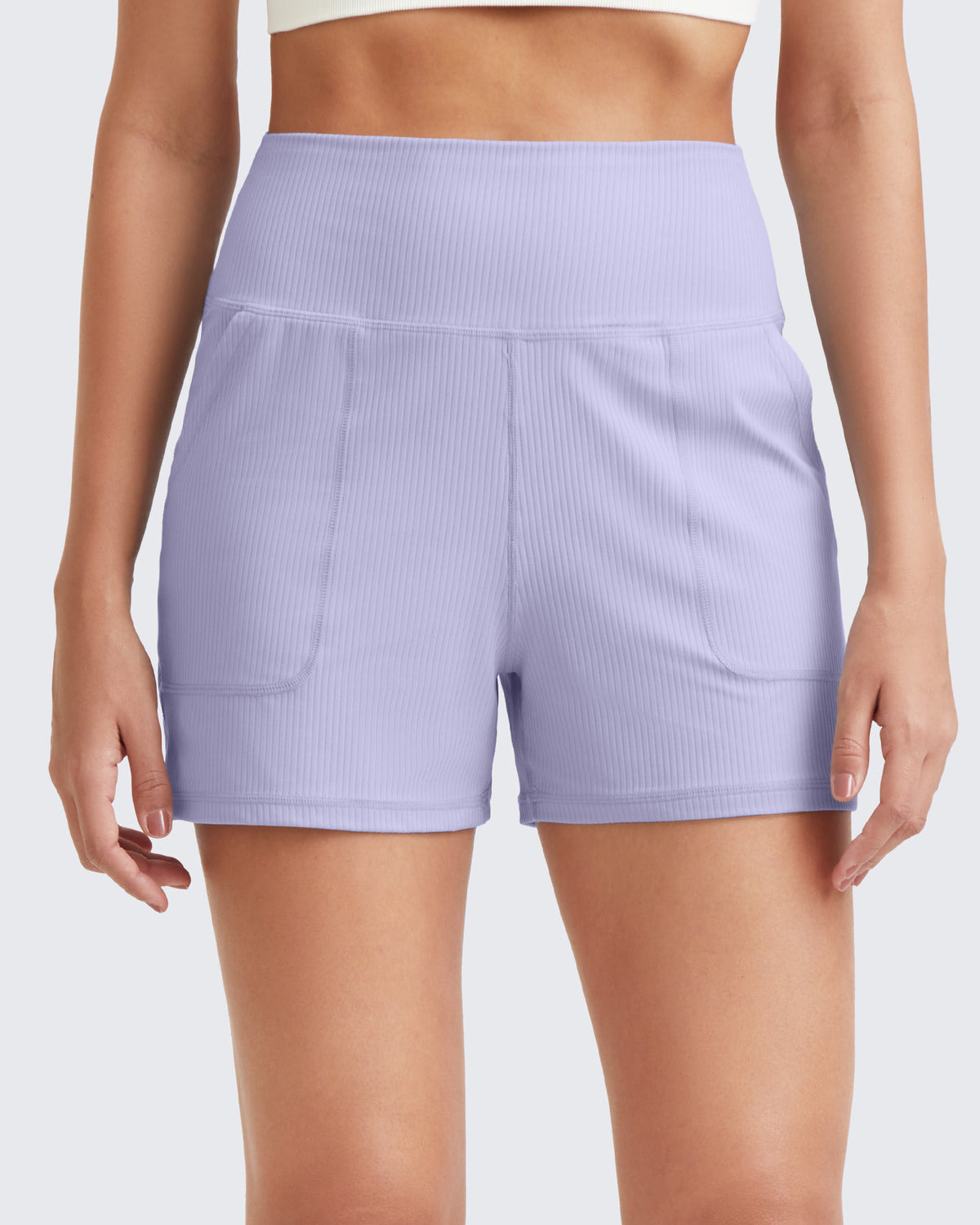G4Free - Ribbed Mid-Rise Seamless Work Shorts -GF25E314AA-S-GF25E314AB-M-GF25E314AC-L-GF25E314AD-XL-GF25E314AE-XXL
